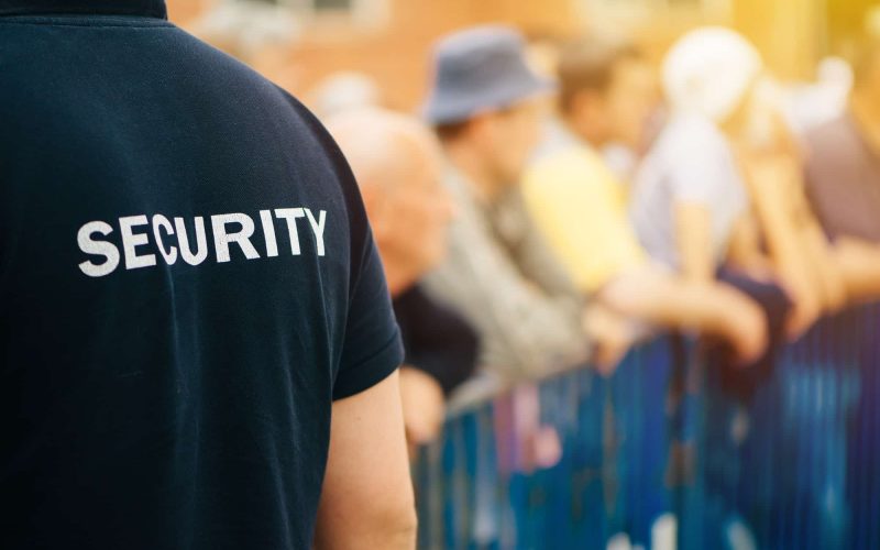 Member of security guard team on public event